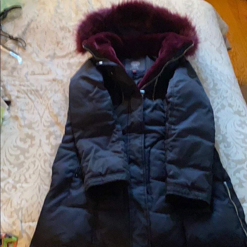 Vince Camino fur hooded puffer coat size med